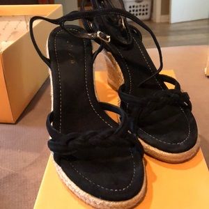 Black open toe espadrilles